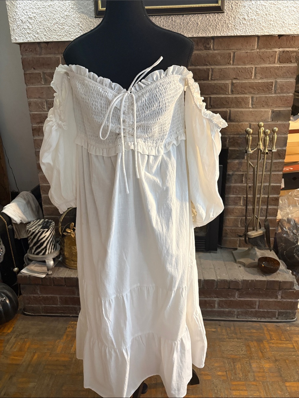 Showpo White Off-Shoulder Midi Dress